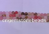 CCY620 15.5 inches 4mm round matte volcano cherry quartz beads