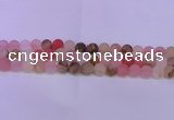 CCY621 15.5 inches 6mm round matte volcano cherry quartz beads