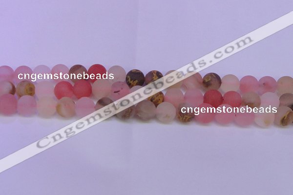 CCY621 15.5 inches 6mm round matte volcano cherry quartz beads