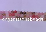 CCY625 15.5 inches 14mm round matte volcano cherry quartz beads