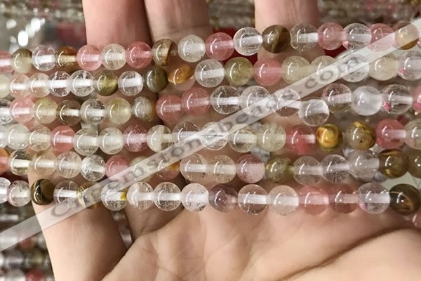 CCY631 15.5 inches 6mm round volcano cherry quartz beads wholesale