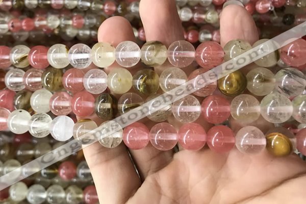 CCY633 15.5 inches 10mm round volcano cherry quartz beads wholesale