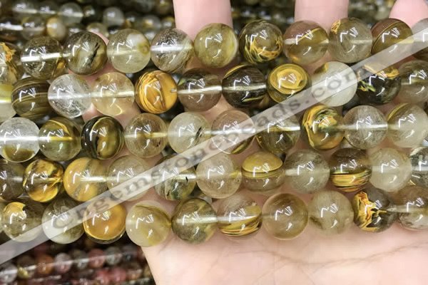 CCY649 15.5 inches 12mm round volcano cherry quartz beads