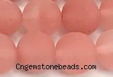 CCY674 15 inches 12mm round matte cherry quartz beads