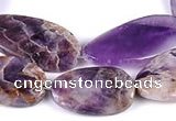 CDA03 twisted oval dogtooth amethyst quartz beads Wholesale