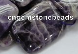CDA08 15.5 inches 25*35mm rectangle dogtooth amethyst quartz beads