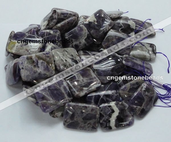 CDA09 15.5 inches 30*40mm rectangle dogtooth amethyst quartz beads