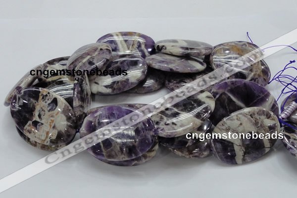 CDA12 15.5 inches 35*50mm oval dogtooth amethyst quartz beads