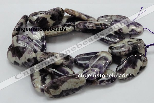 CDA14 15.5 inches 25*50mm oval dogtooth amethyst quartz beads