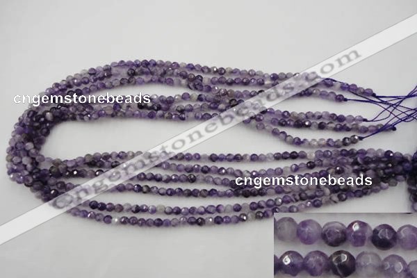 CDA150 15.5 inches 4mm faceted round dogtooth amethyst beads