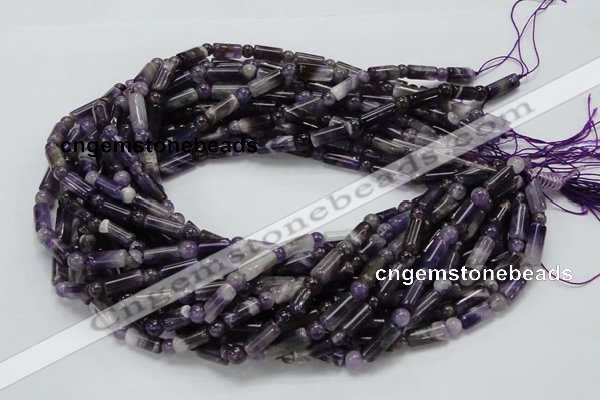 CDA17 15.5 inches 6*12mm column & round dogtooth amethyst beads