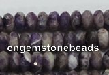 CDA21 15.5 inches 6*10mm faceted rondelle dogtooth amethyst beads