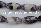 CDA25 15.5 inches 10*20mm rice dogtooth amethyst beads