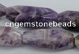 CDA30 15.5 inches 15*38mm – 16*40mm faceted rice dogtooth amethyst beads