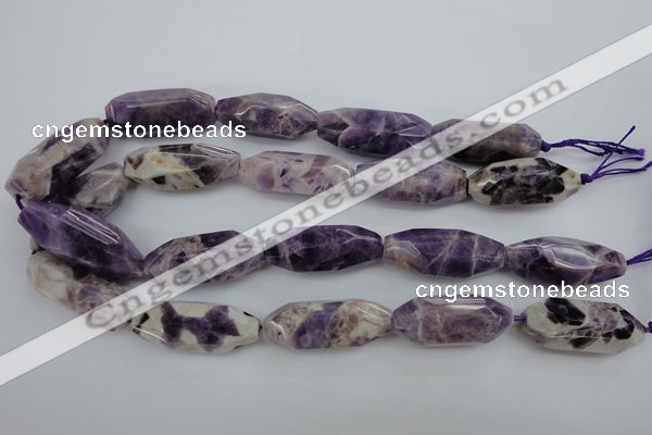 CDA30 15.5 inches 15*38mm – 16*40mm faceted rice dogtooth amethyst beads