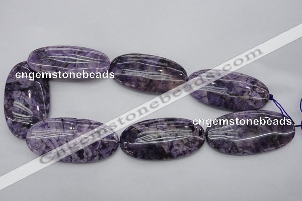 CDA306 15.5 inches 30*60mm oval dyed dogtooth amethyst beads