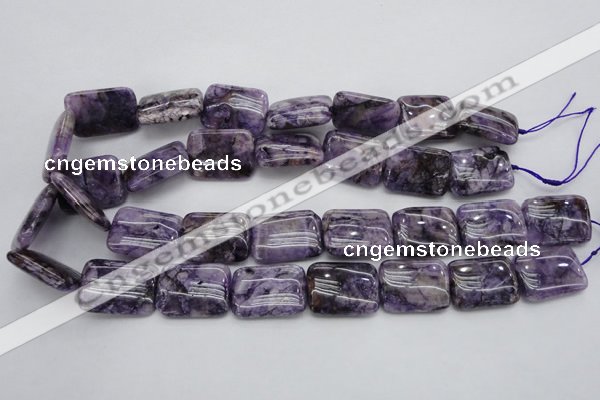 CDA311 15.5 inches 18*25mm rectangle dyed dogtooth amethyst beads