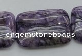 CDA312 15.5 inches 25*35mm rectangle dyed dogtooth amethyst beads