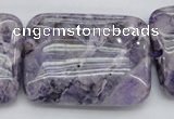 CDA313 15.5 inches 30*40mm rectangle dyed dogtooth amethyst beads