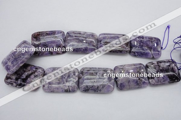 CDA313 15.5 inches 30*40mm rectangle dyed dogtooth amethyst beads