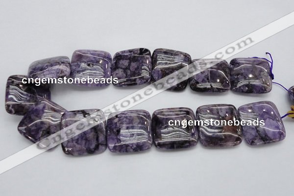 CDA315 15.5 inches 30*30mm square dyed dogtooth amethyst beads