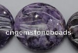 CDA318 15.5 inches 40mm flat round dyed dogtooth amethyst beads