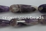 CDA32 15.5 inches 10*30mm faceted teardrop dogtooth amethyst beads