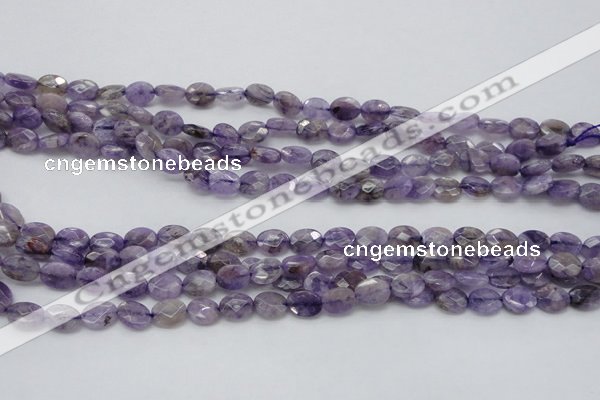 CDA322 15.5 inches 7*9mm faceted oval dyed dogtooth amethyst beads