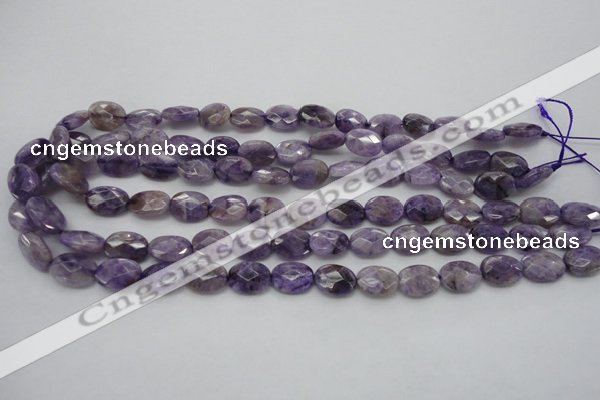 CDA323 15.5 inches 10*14mm faceted oval dyed dogtooth amethyst beads