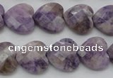 CDA325 15.5 inches 16*16mm faceted heart dyed dogtooth amethyst beads