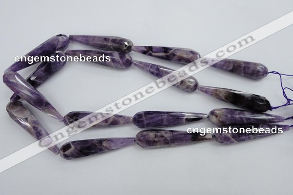 CDA33 15.5 inches 12*50mm faceted teardrop dogtooth amethyst beads