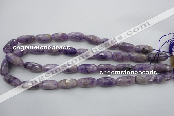 CDA338 15.5 inches 10*22mm faceted drum dyed dogtooth amethyst beads