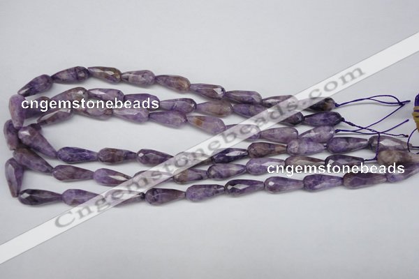 CDA340 15.5 inches 8*20mm faceted teardrop dyed dogtooth amethyst beads