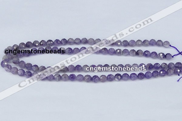 CDA59 15.5 inches 8mm faceted round dogtooth amethyst beads