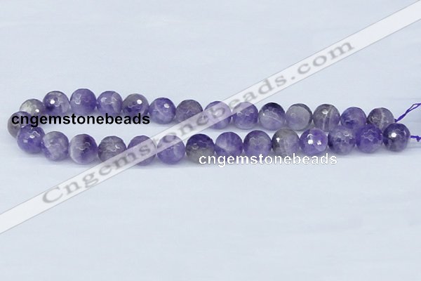 CDA62 15.5 inches 14mm faceted round dogtooth amethyst beads