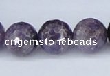 CDA63 15.5 inches 16mm faceted round dogtooth amethyst beads