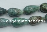 CDB08 15.5 inches 10*20mm teardrop natural new dragon blood jasper beads