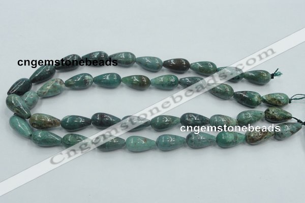 CDB08 15.5 inches 10*20mm teardrop natural new dragon blood jasper beads