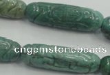 CDB12 12*40mm carved cylinder natural new dragon blood jasper beads