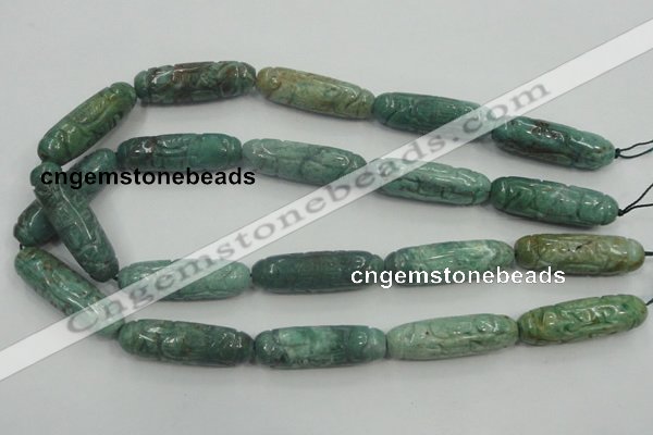 CDB12 12*40mm carved cylinder natural new dragon blood jasper beads