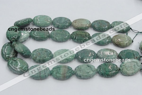 CDB15 15.5 inches 22*32mm carved oval natural new dragon blood jasper beads