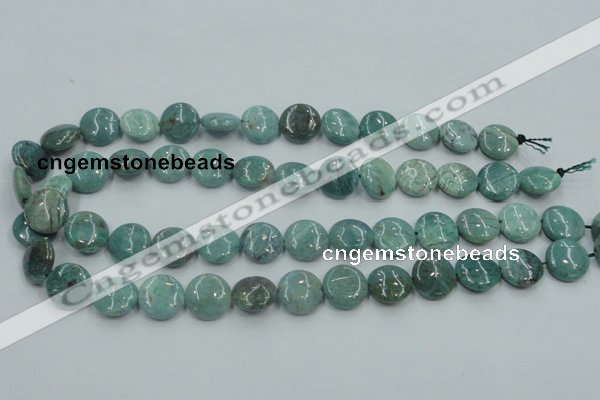 CDB17 15.5 inches 14mm flat round natural new dragon blood jasper beads