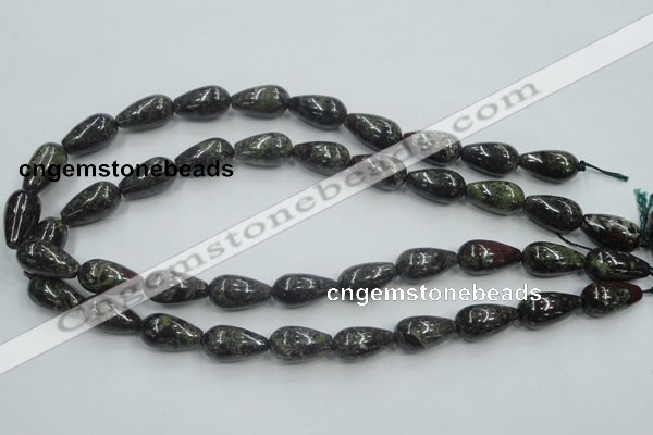 CDB203 15.5 inches 10*20mm teardrop natural dragon blood jasper beads