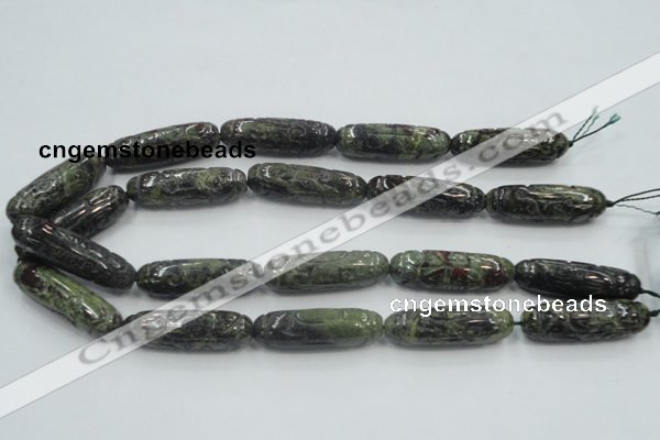 CDB204 12*40mm carved cylinder natural dragon blood jasper beads