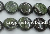 CDB208 15.5 inches 16mm flat round natural dragon blood jasper beads