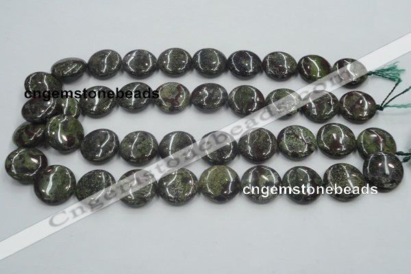 CDB209 15.5 inches 20mm flat round natural dragon blood jasper beads