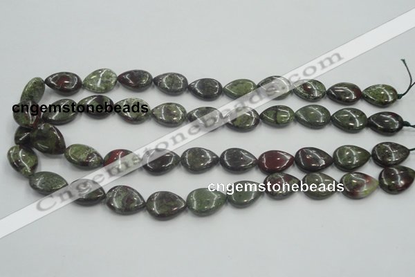 CDB216 15.5 inches 13*18mm flat teardrop natural dragon blood jasper beads