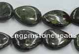 CDB217 15.5 inches 15*20mm flat teardrop natural dragon blood jasper beads