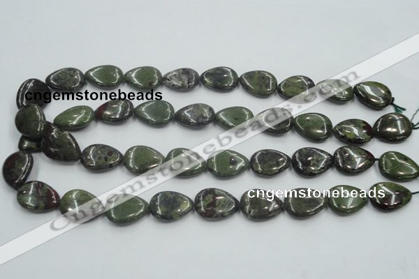 CDB217 15.5 inches 15*20mm flat teardrop natural dragon blood jasper beads