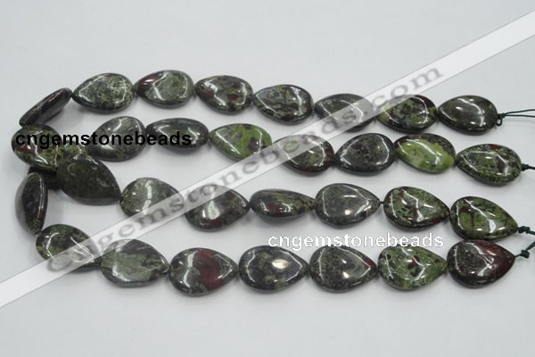 CDB218 15.5 inches 18*25mm flat teardrop natural dragon blood jasper beads